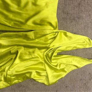 Naked Wardrobe Lime Satin Fabric